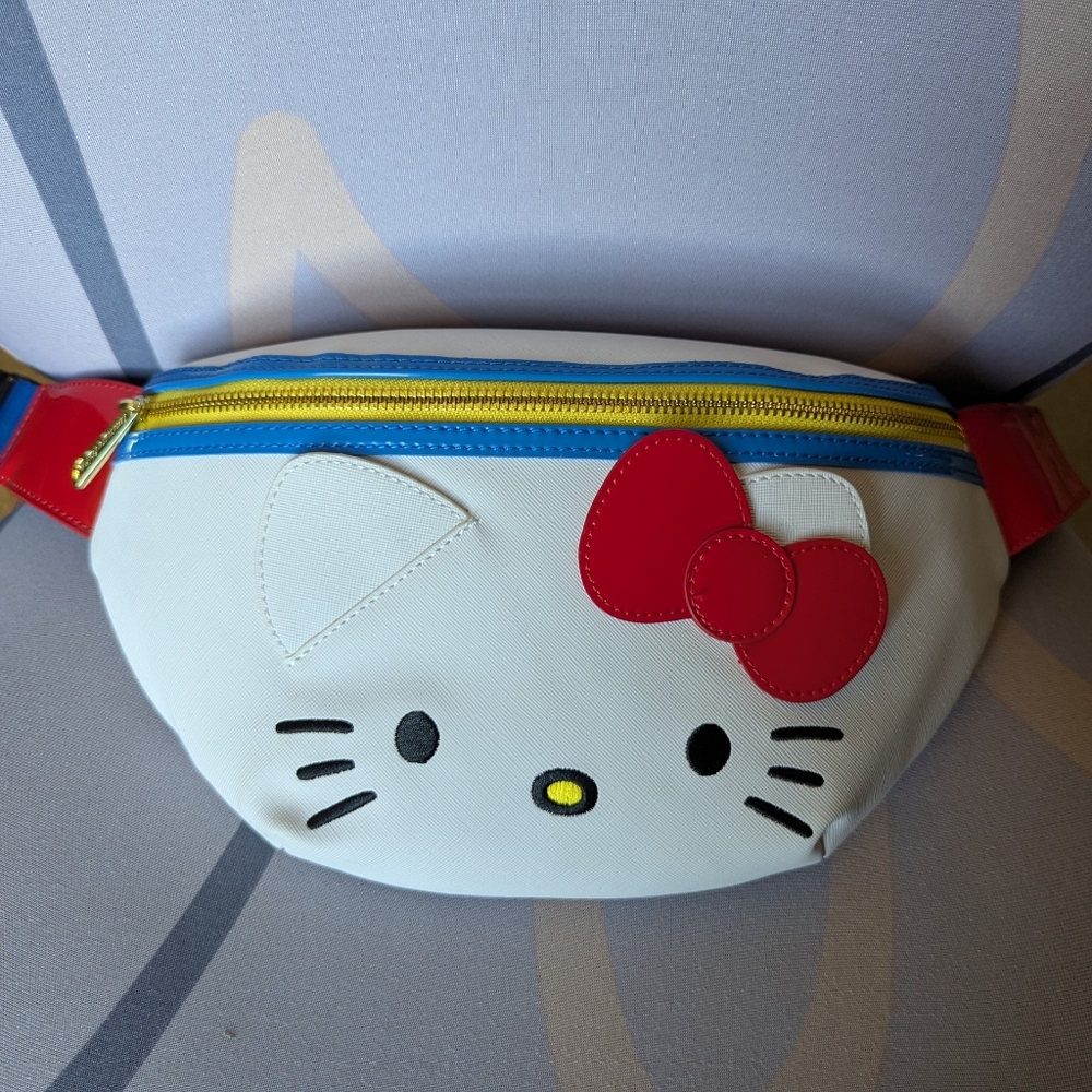 Loungefly Hard Tag - Sanrio Hello Kitty Belt Bag - White, Red, and Blue